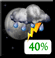 Tonight: Scattered showers and thunderstorms before 10pm. Partly cloudy, with a low around 70. South southeast wind 5 to 10 mph. Chance of precipitation is 40%. New rainfall amounts less than a tenth of an inch possible. Tonight: Scattered Showers And Thunderstorms then Partly Cloudy