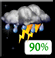 Tonight: Showers and thunderstorms. Some of the storms could be severe and produce heavy rain. Cloudy. Low around 57, with temperatures rising to around 59 overnight. North northwest wind 5 to 10 mph. Chance of precipitation is 90%. New rainfall amounts between 1 and 2 inches possible. Tonight: Showers And Thunderstorms