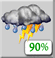 Today: Showers and thunderstorms. Some of the storms could be severe and produce heavy rain. Cloudy. High near 68, with temperatures falling to around 65 in the afternoon. Northeast wind 5 to 10 mph. Chance of precipitation is 90%. New rainfall amounts between 1 and 2 inches possible. Today: Showers And Thunderstorms